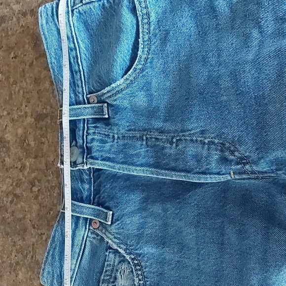 Levi's RIBCAGE STRAIGHT ANKLE CROPPED DISTRESSED JEANS Blue Size 24 - Picture 11 of 16
